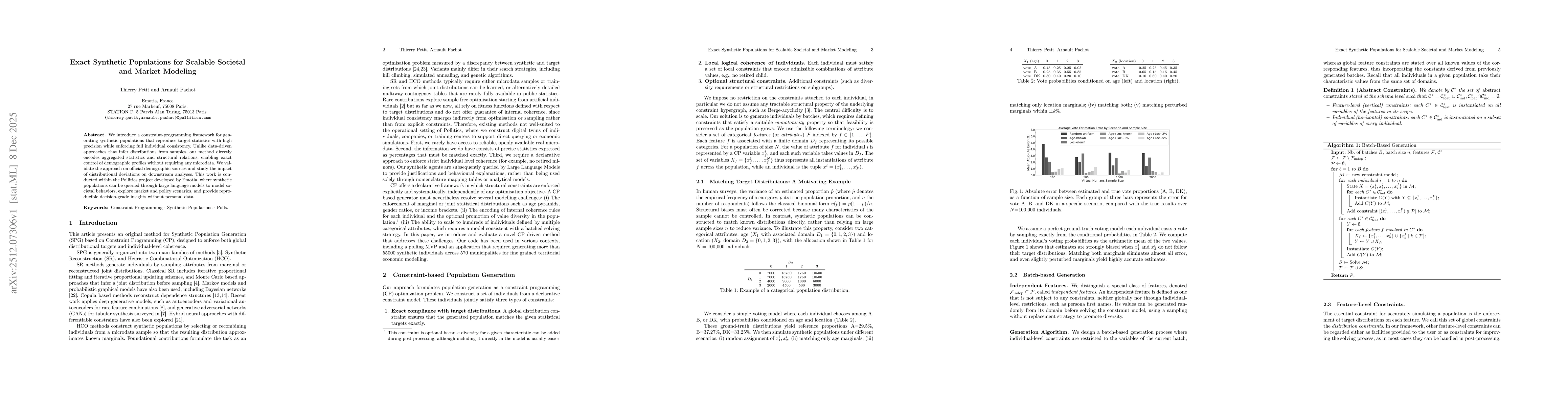 Thumbnail for Exact Synthetic Populations for Scalable Societal and Market Modeling