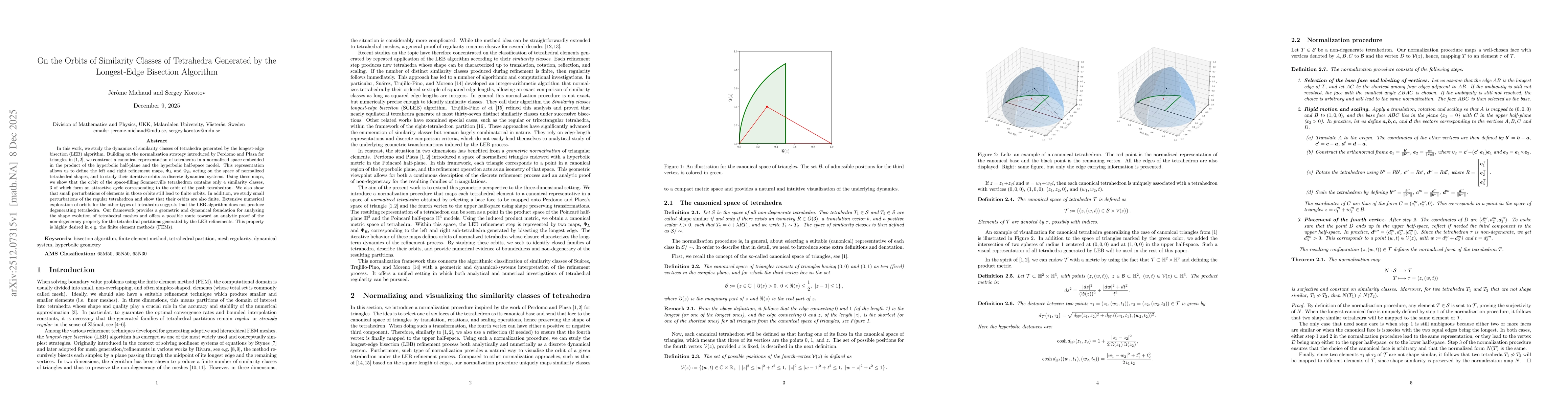 Thumbnail for On the Orbits of Similarity Classes of Tetrahedra Generated by the Longest-Edge Bisection Algorithm