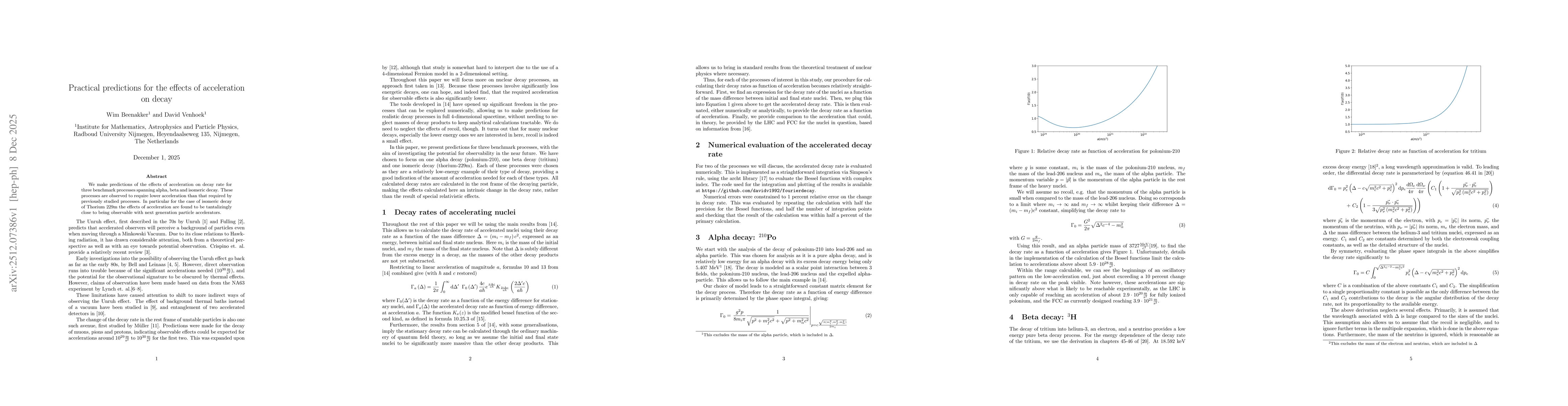 Thumbnail for Practical predictions for the effects of acceleration on decay