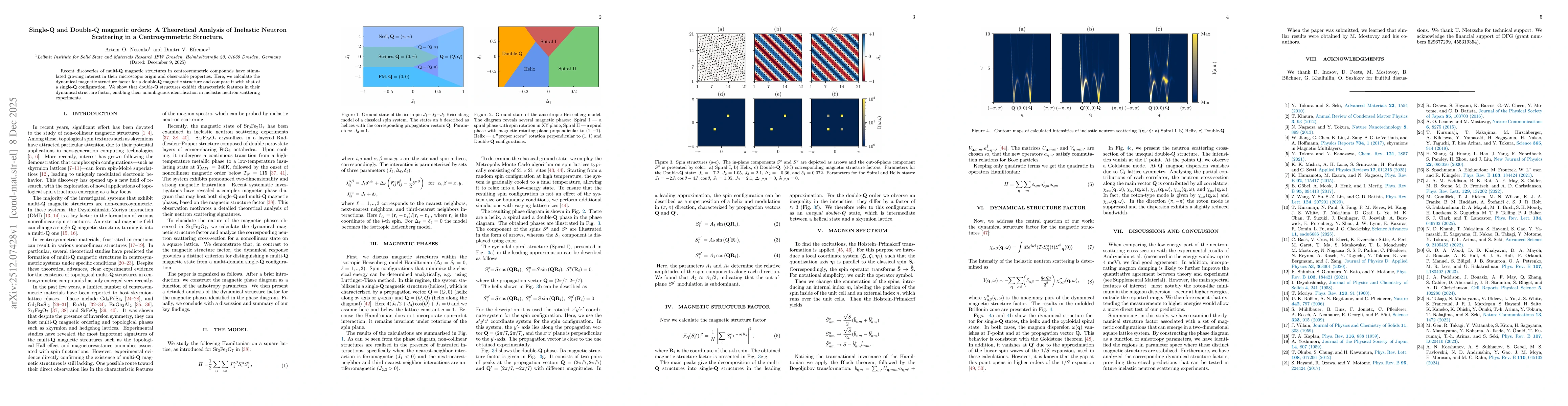Thumbnail for Single-Q and Double-Q magnetic orders: A Theoretical Analysis of Inelastic Neutron Scattering in a Centrosymmetric Structure
