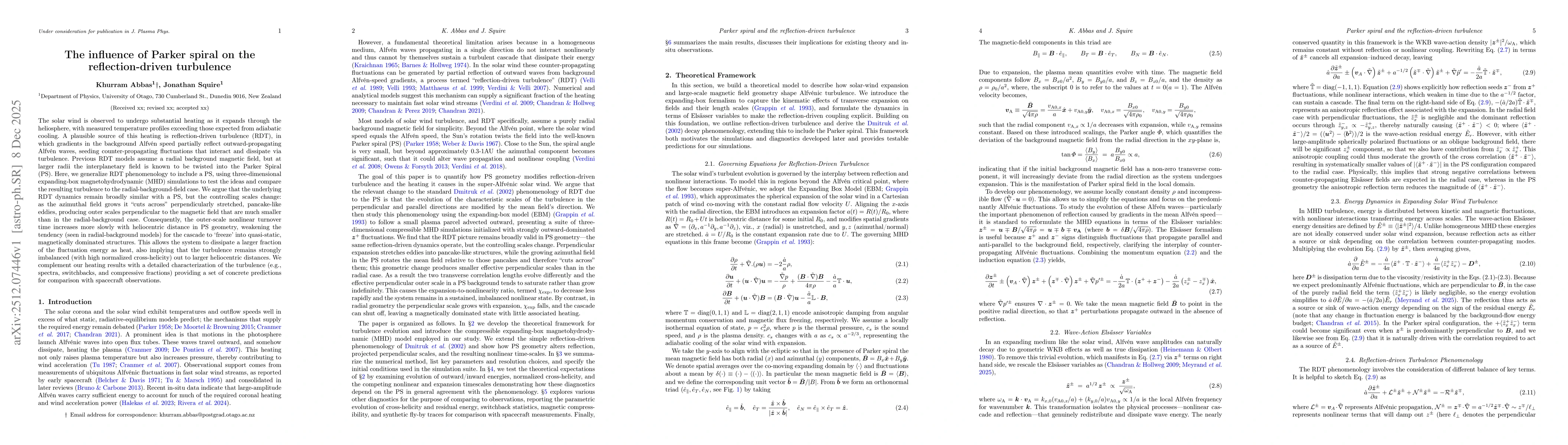 Thumbnail for The influence of Parker spiral on the reflection-driven turbulence