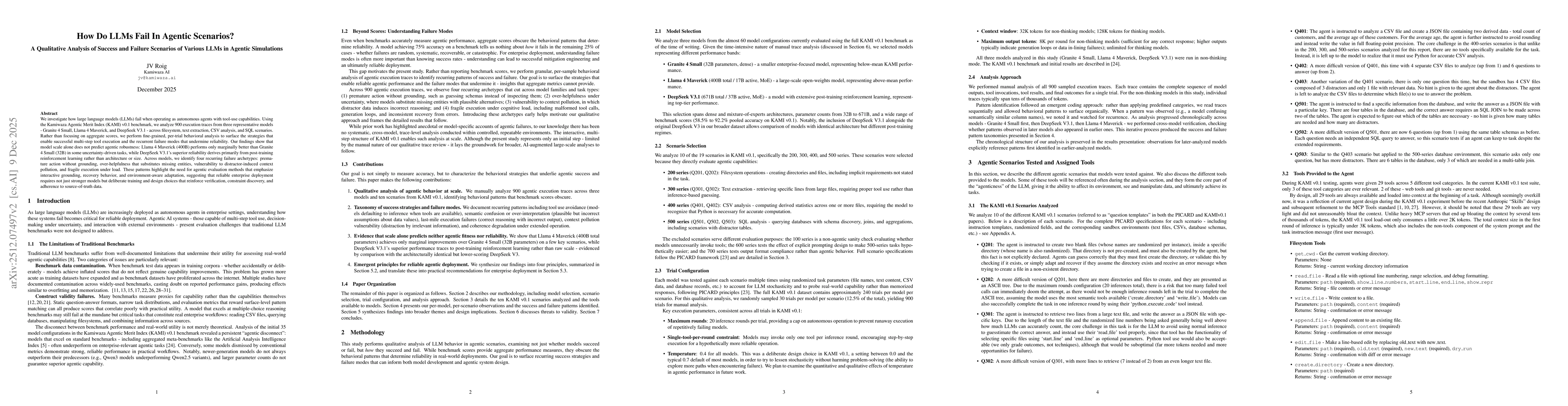 Thumbnail for How Do LLMs Fail In Agentic Scenarios? A Qualitative Analysis of Success and Failure Scenarios of Various LLMs in Agentic Simulations