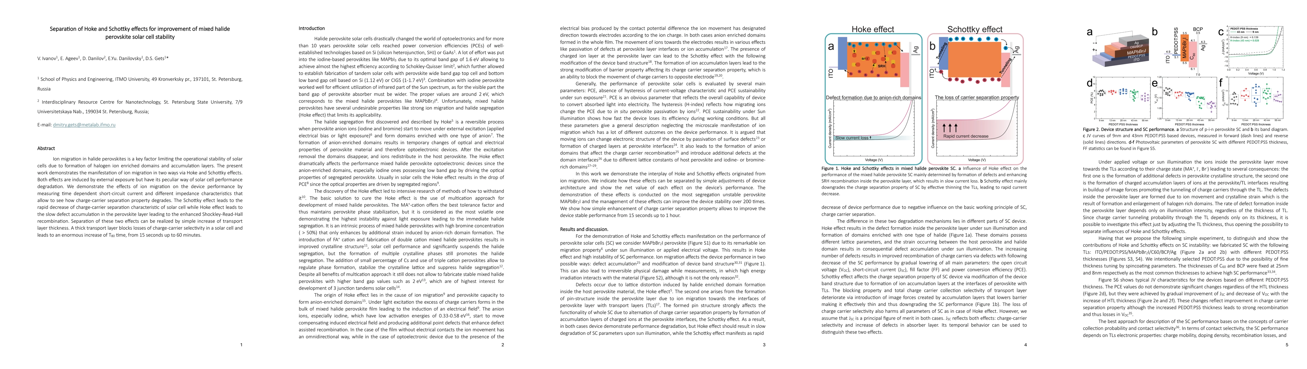 Thumbnail for Separation of Hoke and Schottky effects for improvement of mixed halide perovskite solar cell stability