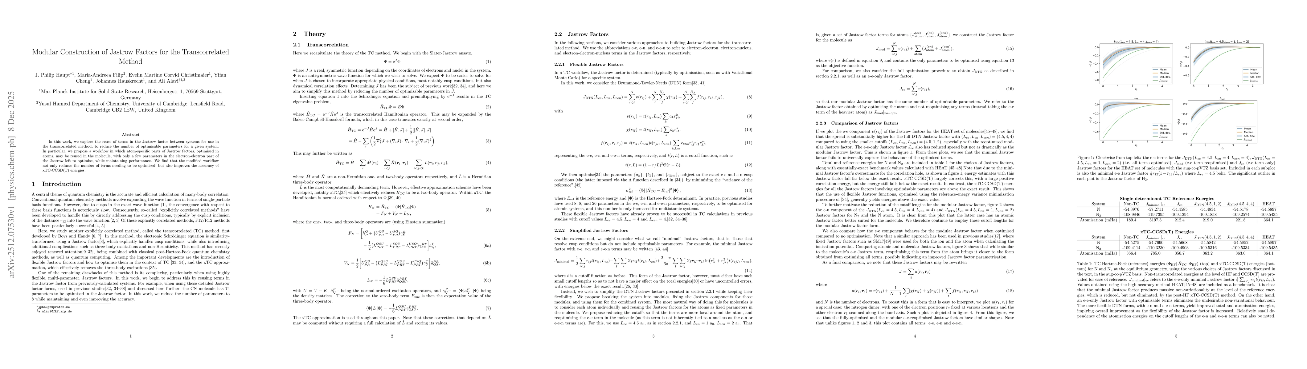 Thumbnail for Modular Construction of Jastrow Factors for the Transcorrelated Method