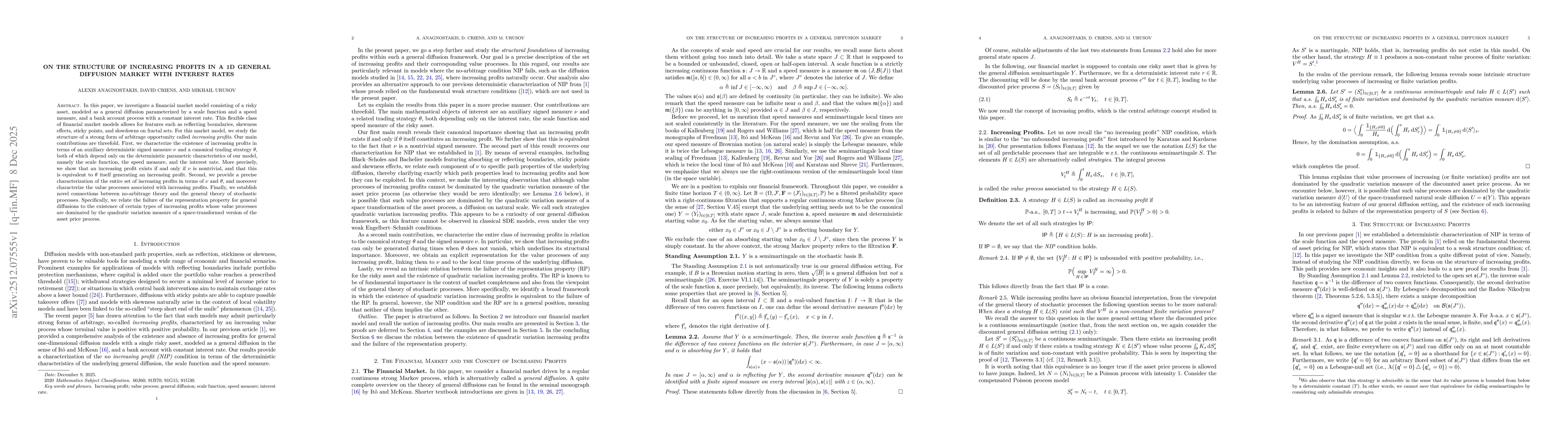 Thumbnail for On the structure of increasing profits in a 1D general diffusion market with interest rates