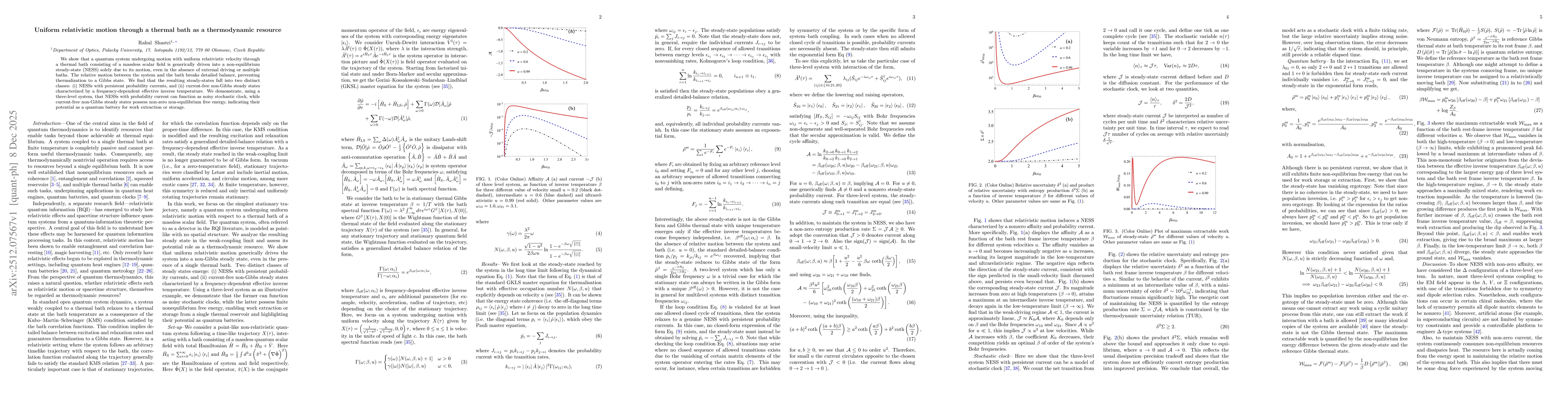 Thumbnail for Uniform relativistic motion through a thermal bath as a thermodynamic resource