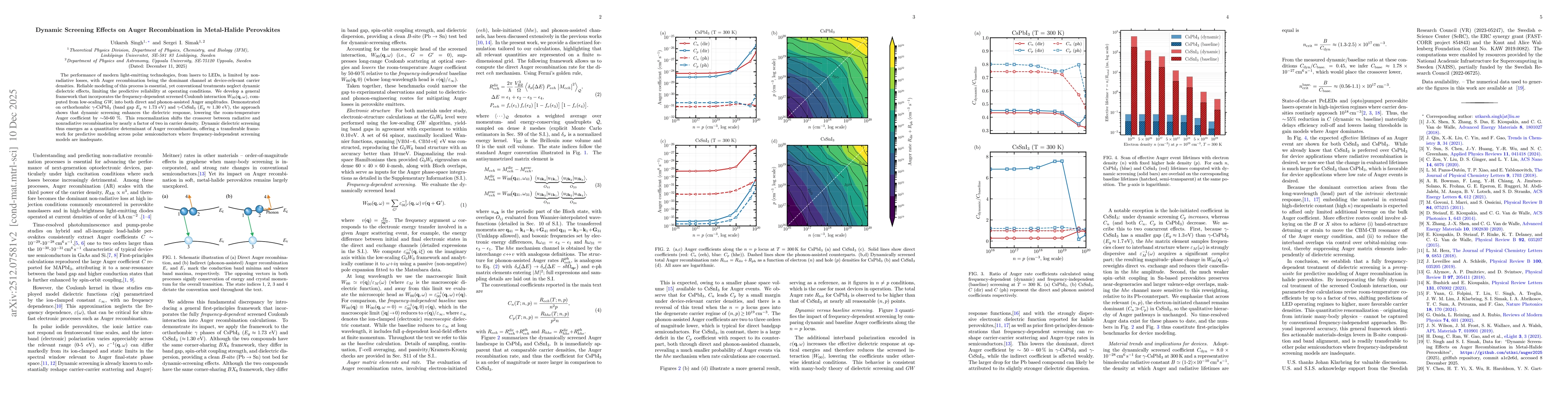 Thumbnail for Dynamic Screening Effects on Auger Recombination in Metal-Halide Perovskites