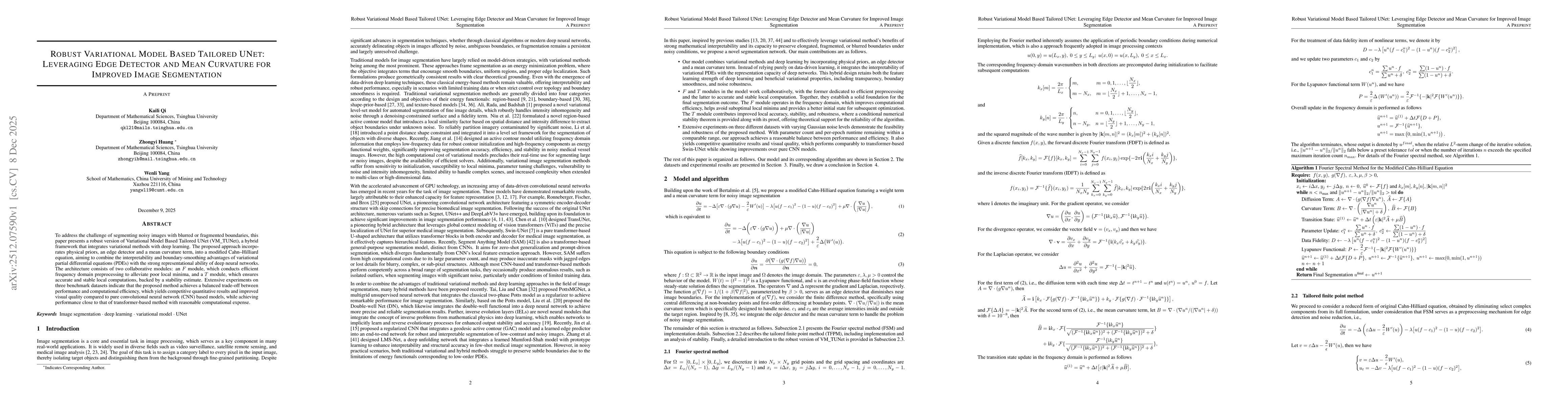 Thumbnail for Robust Variational Model Based Tailored UNet: Leveraging Edge Detector and Mean Curvature for Improved Image Segmentation