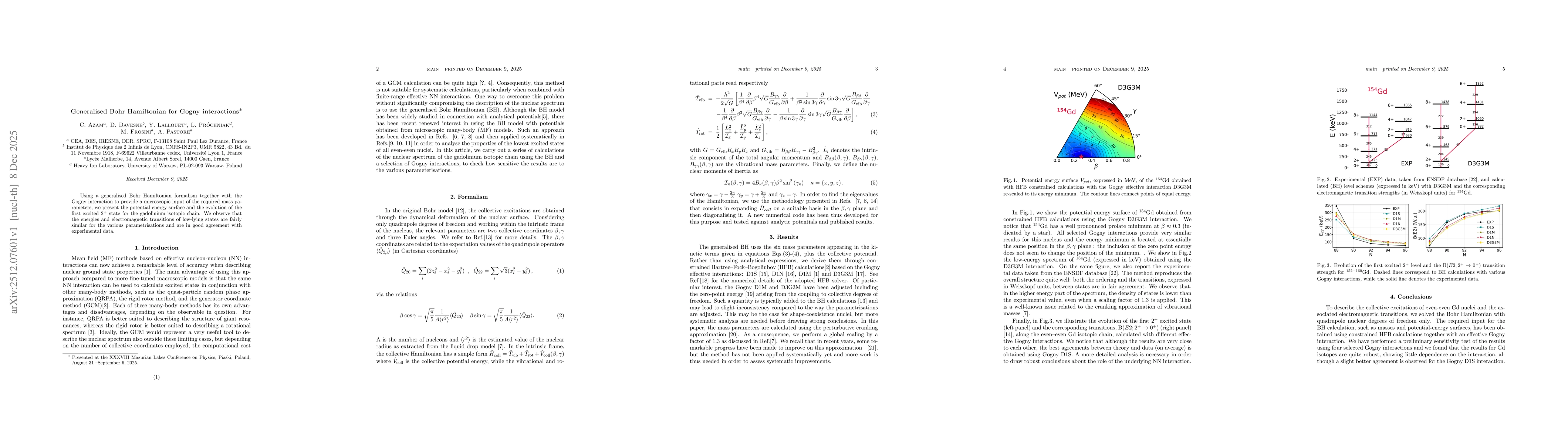 Thumbnail for Generalised Bohr Hamiltonian for Gogny interactions