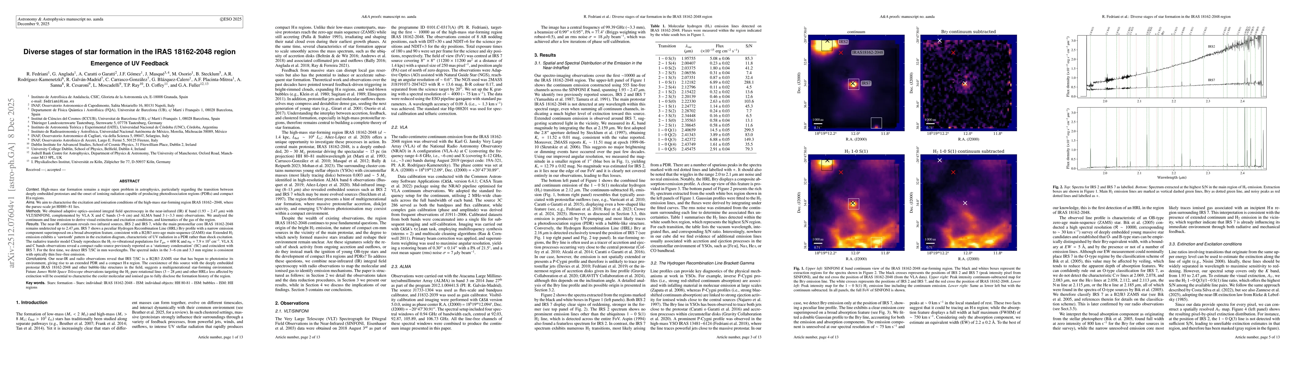 Thumbnail for Diverse stages of star formation in the IRAS 18162-2048 region. Emergence of UV Feedback