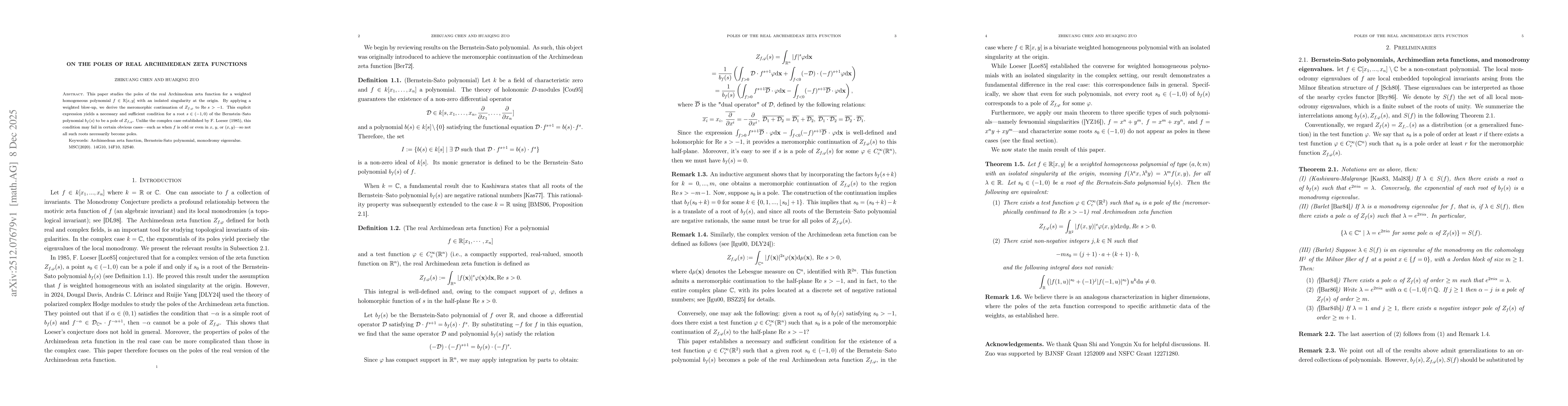 Thumbnail for On the Poles of Real Archimedean Zeta Functions