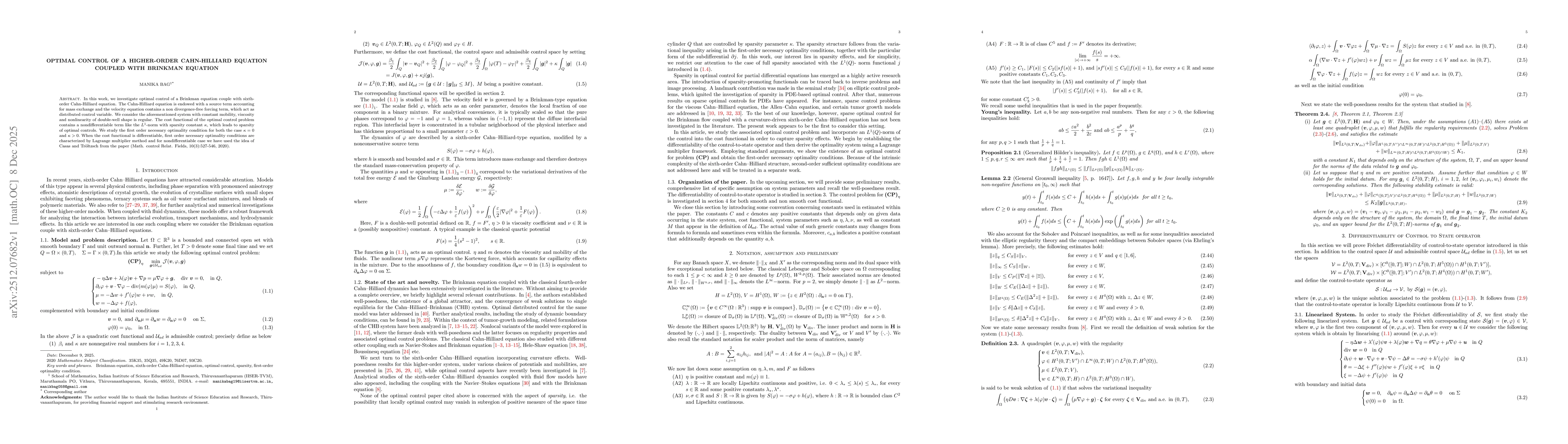 Thumbnail for Optimal Control of a Higher-Order Cahn-Hilliard Equation Coupled with Brinkman Equation