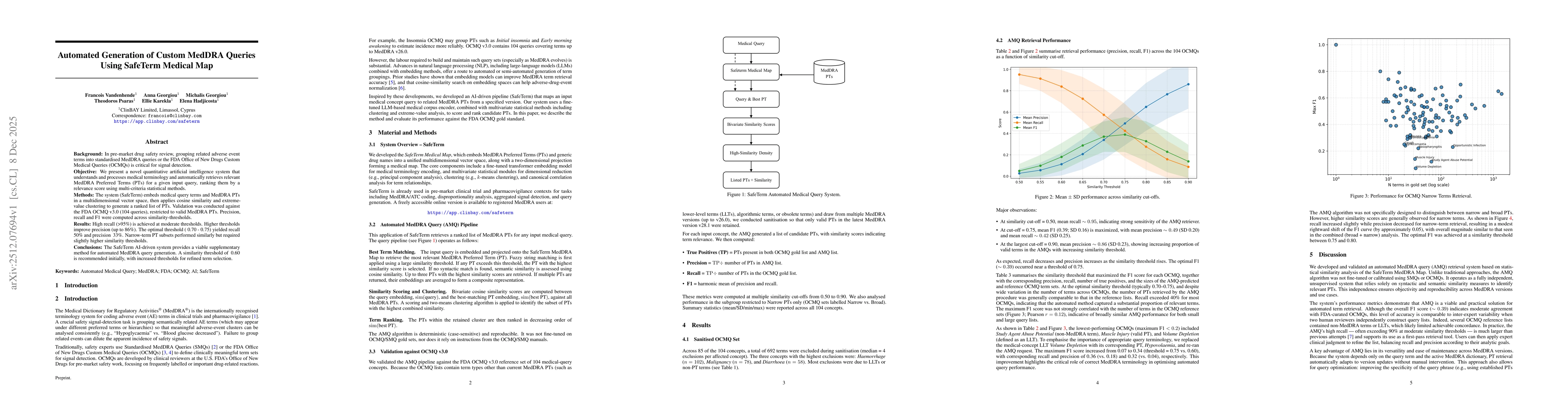 Thumbnail for Automated Generation of Custom MedDRA Queries Using SafeTerm Medical Map