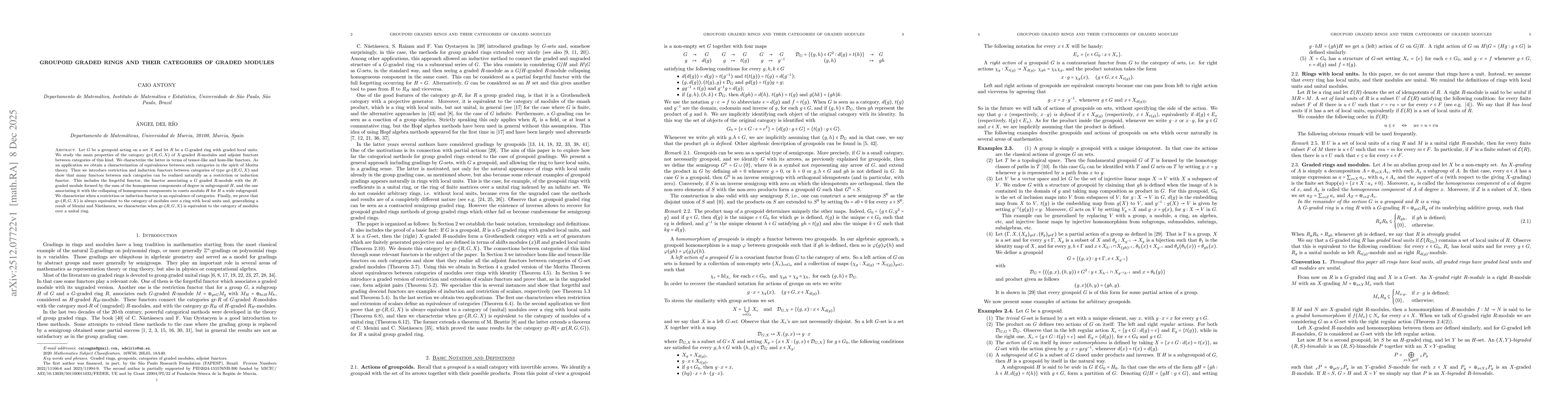 Thumbnail for Groupoid graded rings and their categories of graded modules