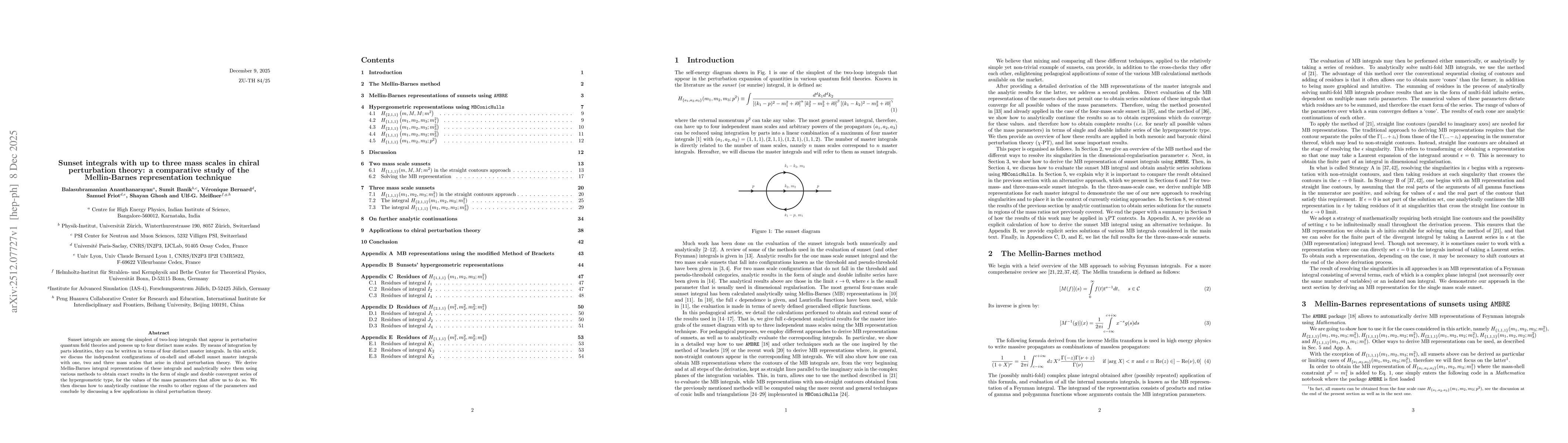 Thumbnail for Sunset integrals with up to three mass scales in chiral perturbation theory: a comparative study of the Mellin-Barnes representation technique