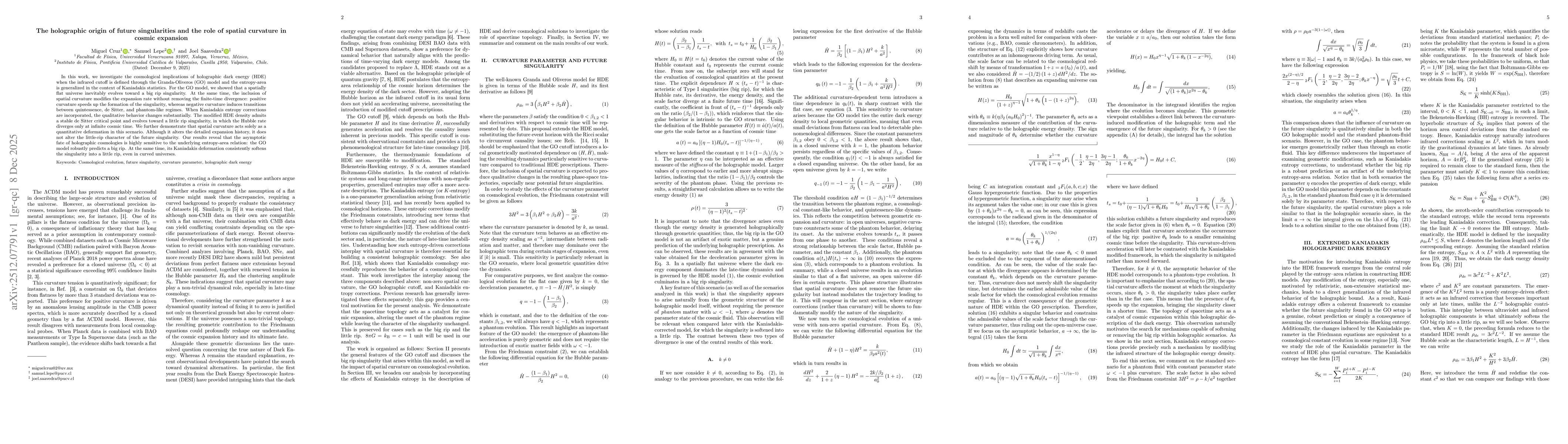 Thumbnail for The holographic origin of future singularities and the role of spatial curvature in cosmic expansion