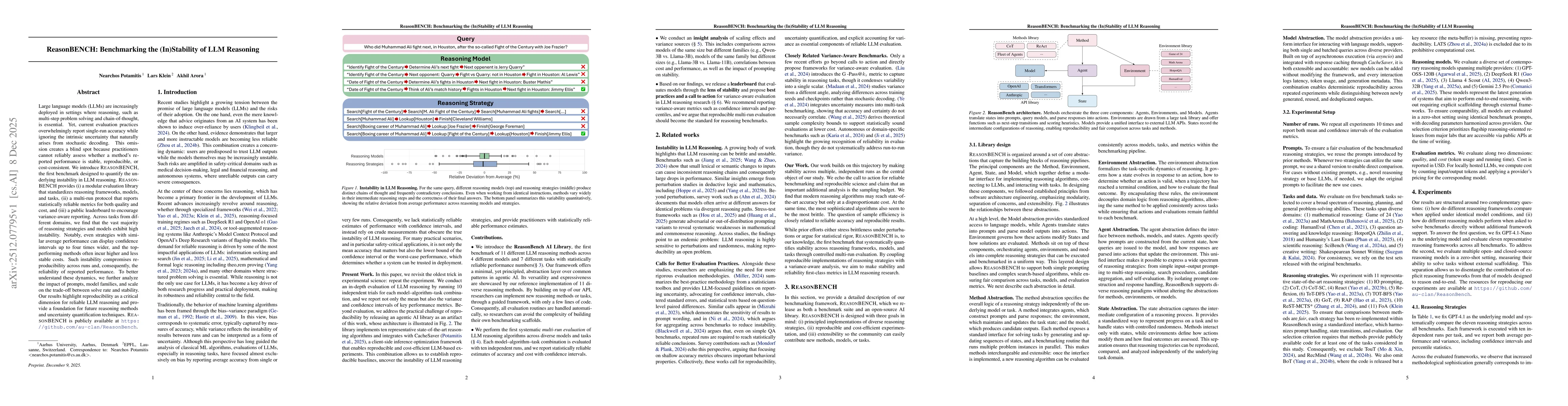 Thumbnail for ReasonBENCH: Benchmarking the (In)Stability of LLM Reasoning