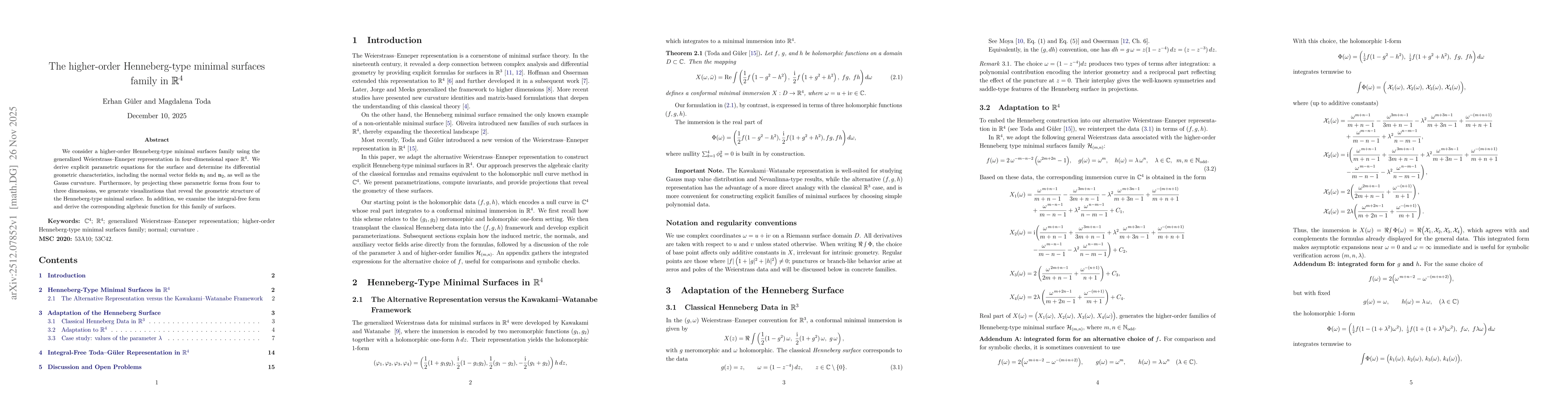 Thumbnail for The higher-order Henneberg-type minimal surfaces family in $\mathbb{R}^4$