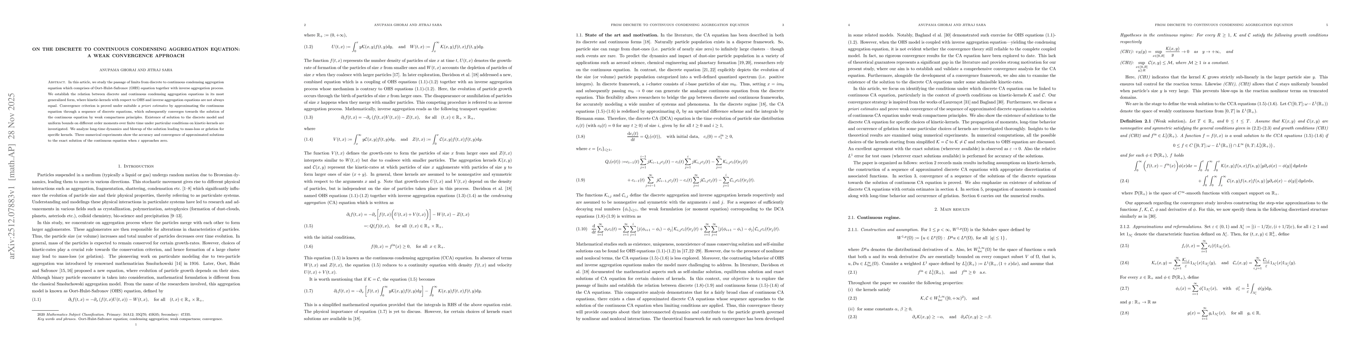 Thumbnail for On the discrete to continuous condensing aggregation equation: A weak convergence approach