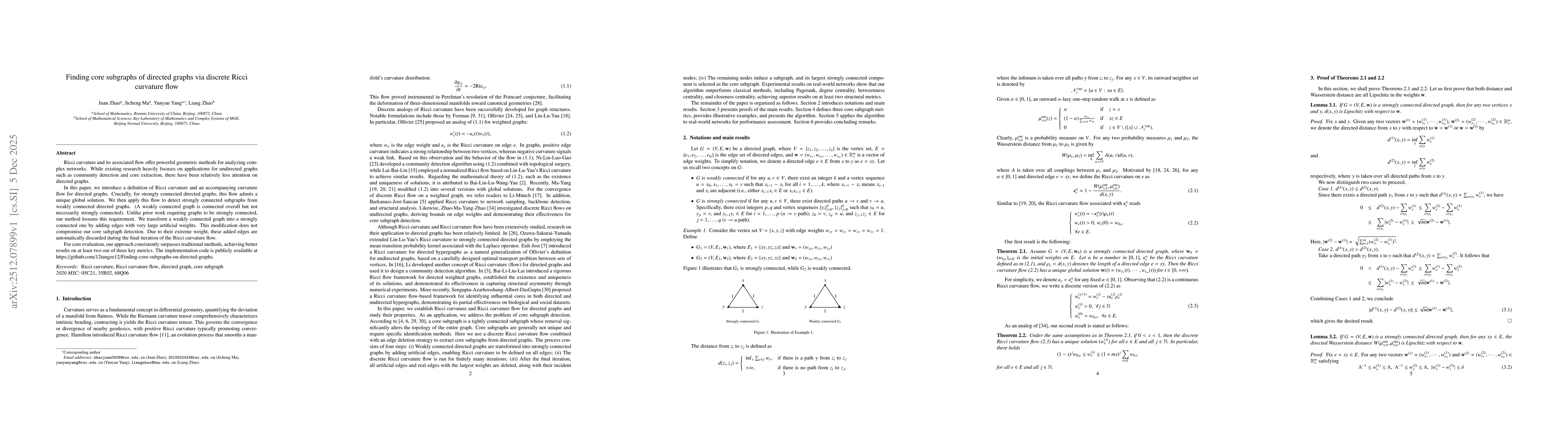 Thumbnail for Finding core subgraphs of directed graphs via discrete Ricci curvature flow