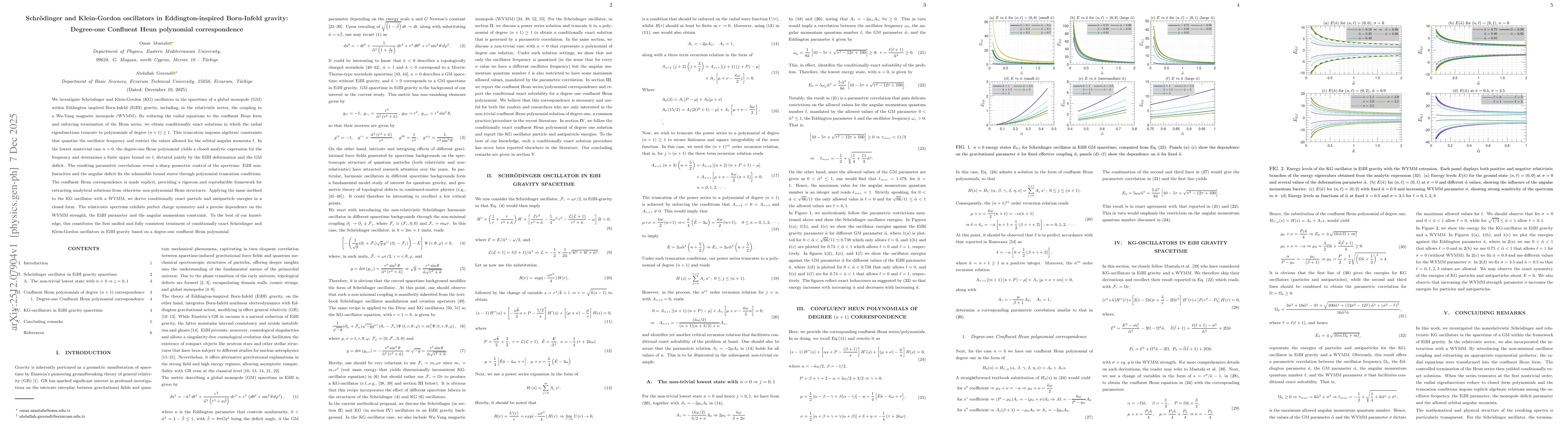 Thumbnail for Schrödinger and Klein-Gordon oscillators in Eddington-inspired Born-Infeld gravity: Degree-one Confluent Heun polynomial correspondence