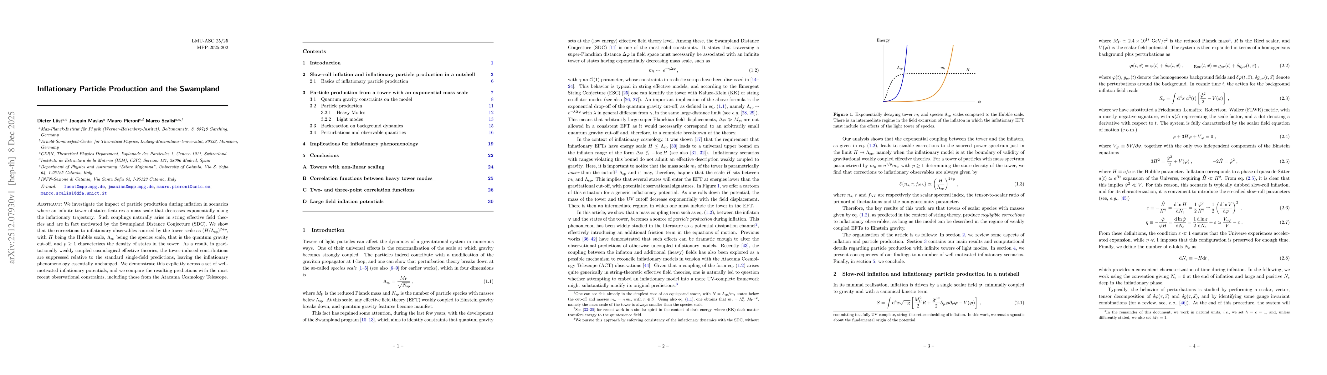 Thumbnail for Inflationary Particle Production and the Swampland