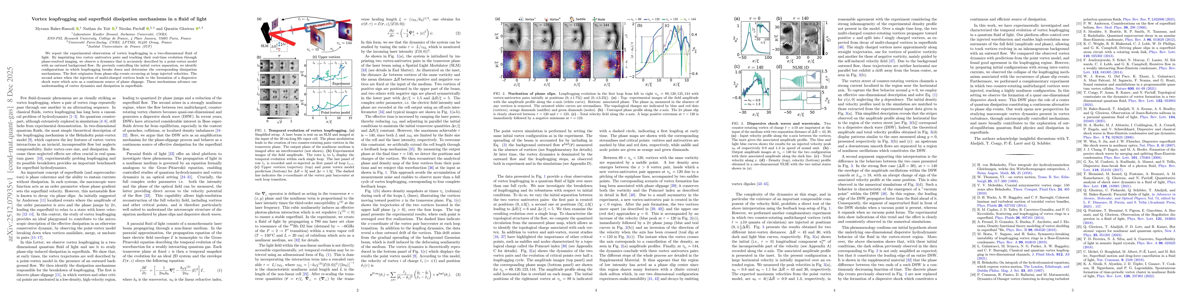 Thumbnail for Vortex leapfrogging and superfluid dissipation mechanisms in a fluid of light