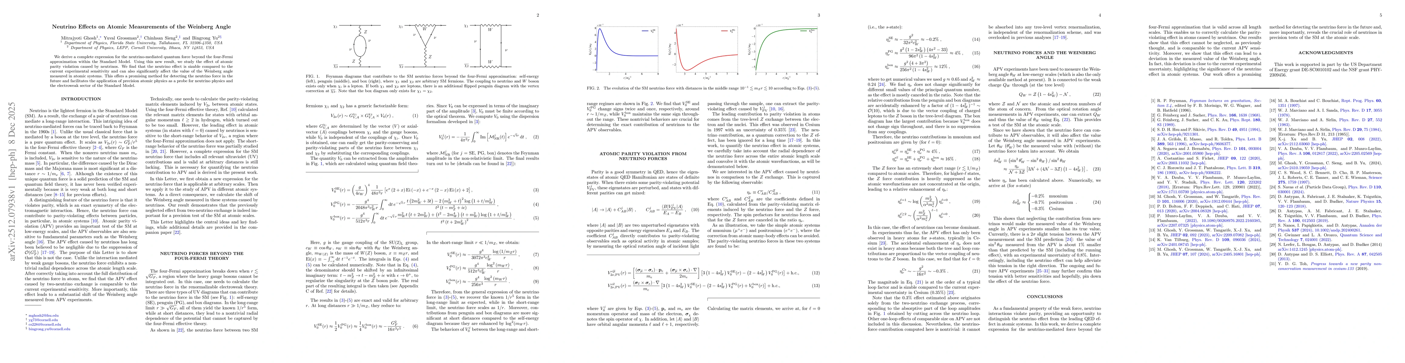 Thumbnail for Neutrino Effects on Atomic Measurements of the Weinberg Angle