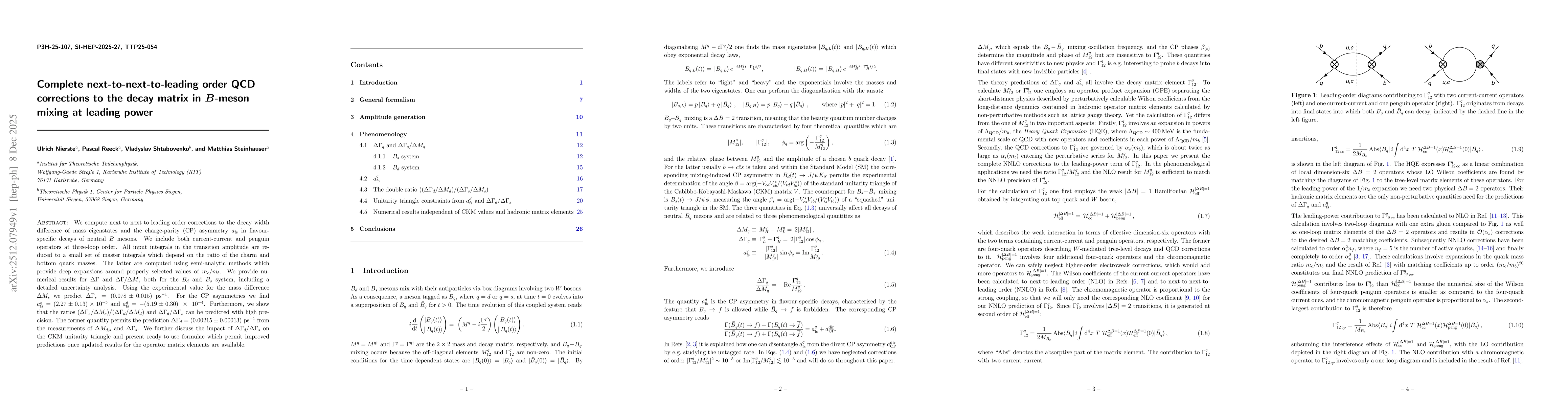 Thumbnail for Complete next-to-next-to-leading order QCD corrections to the decay matrix in $\boldsymbol{B}$-meson mixing at leading power