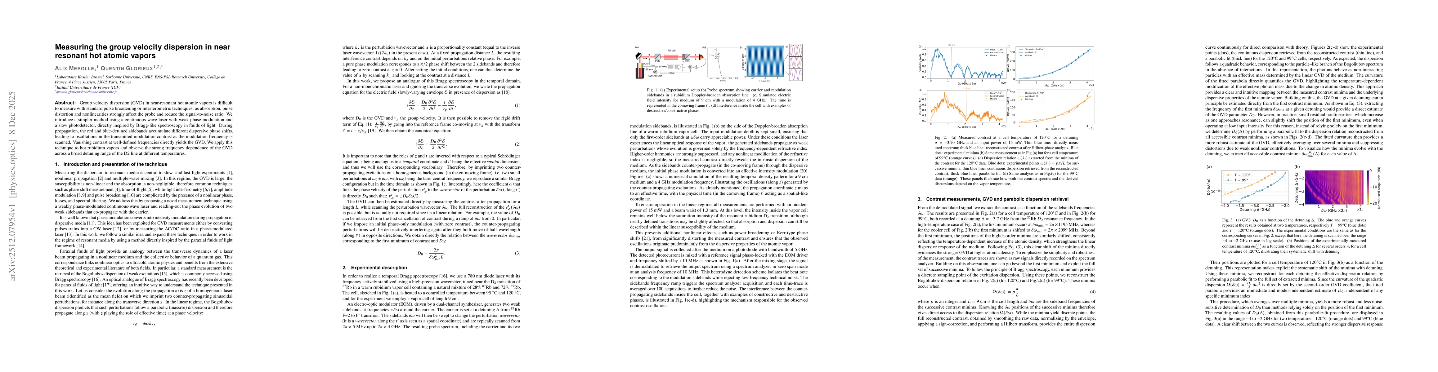 Thumbnail for Measuring the group velocity dispersion in near resonant hot atomic vapors