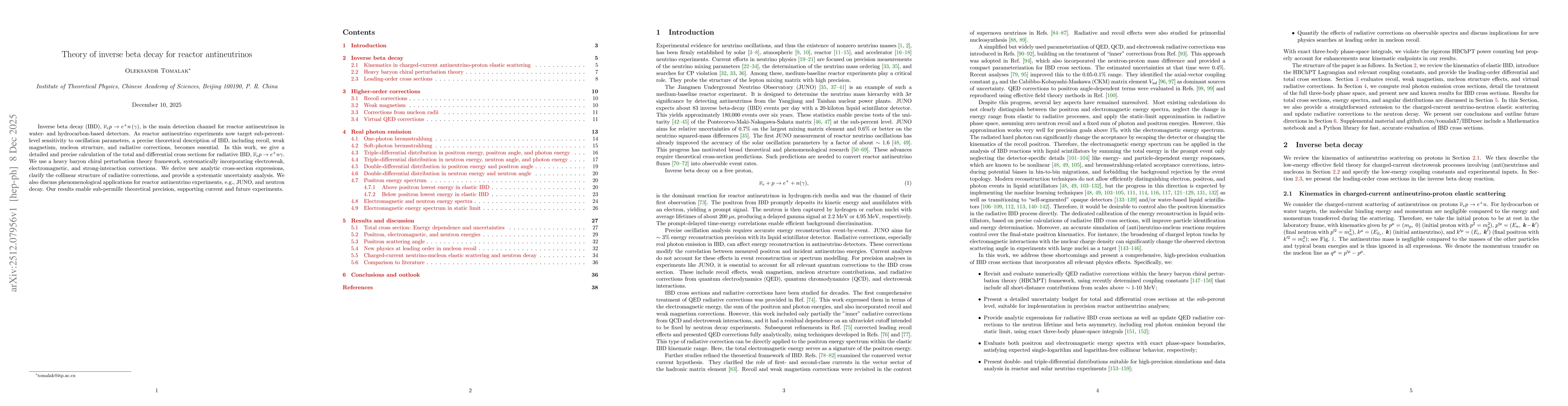 Thumbnail for Theory of inverse beta decay for reactor antineutrinos