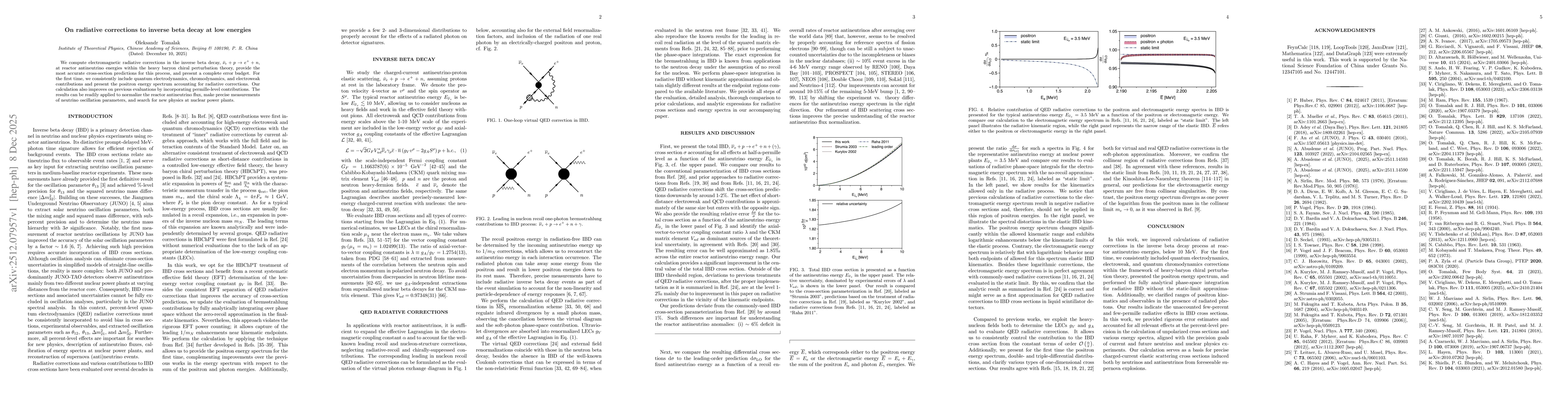 Thumbnail for On radiative corrections to inverse beta decay at low energies