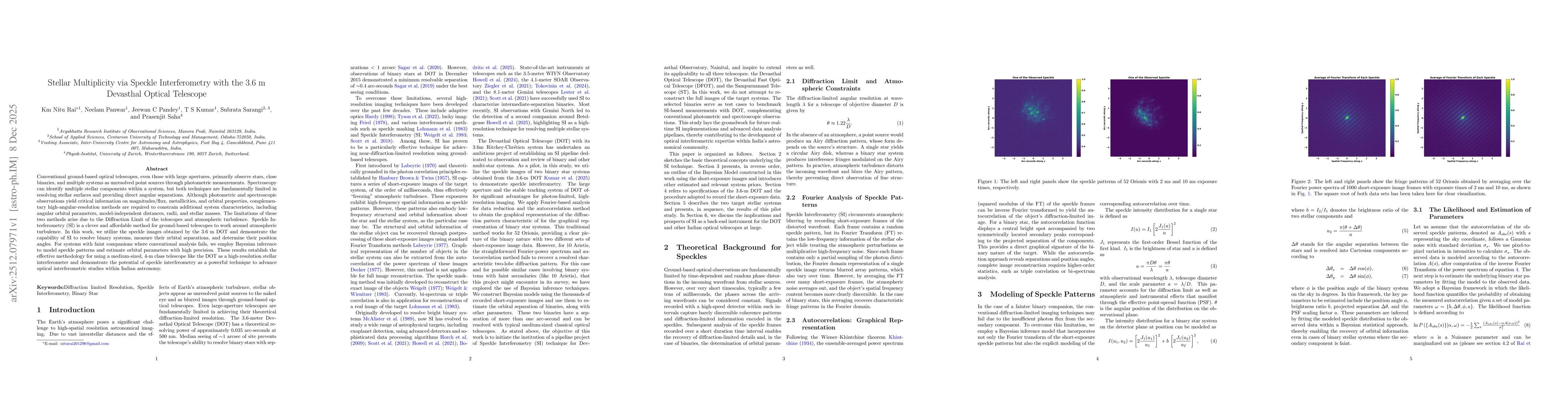 Thumbnail for Stellar Multiplicity via Speckle Interferometry with the 3.6 m Devasthal Optical Telescope