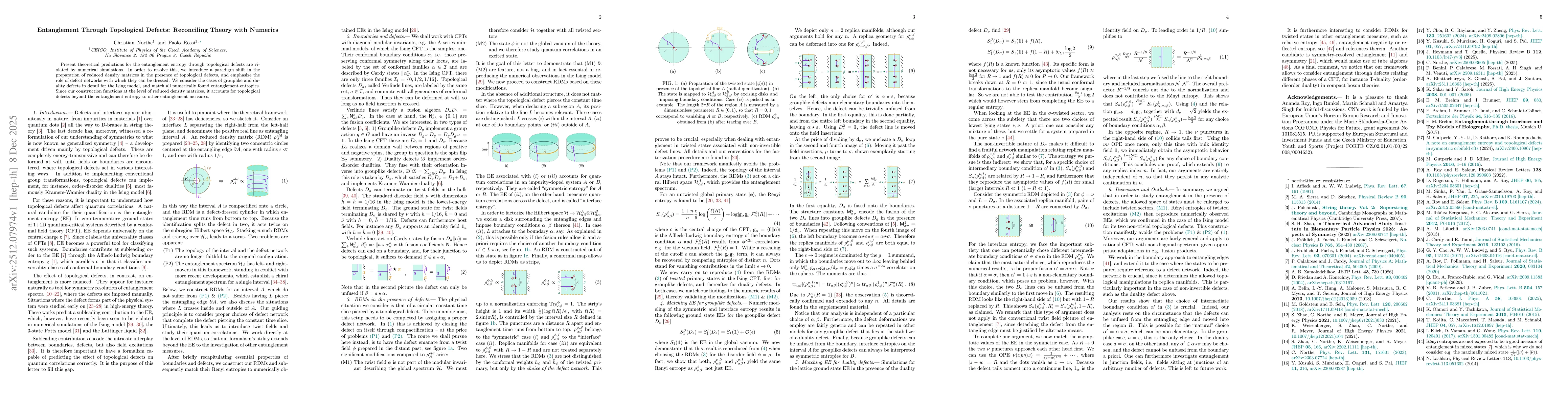 Thumbnail for Entanglement Through Topological Defects: Reconciling Theory with Numerics