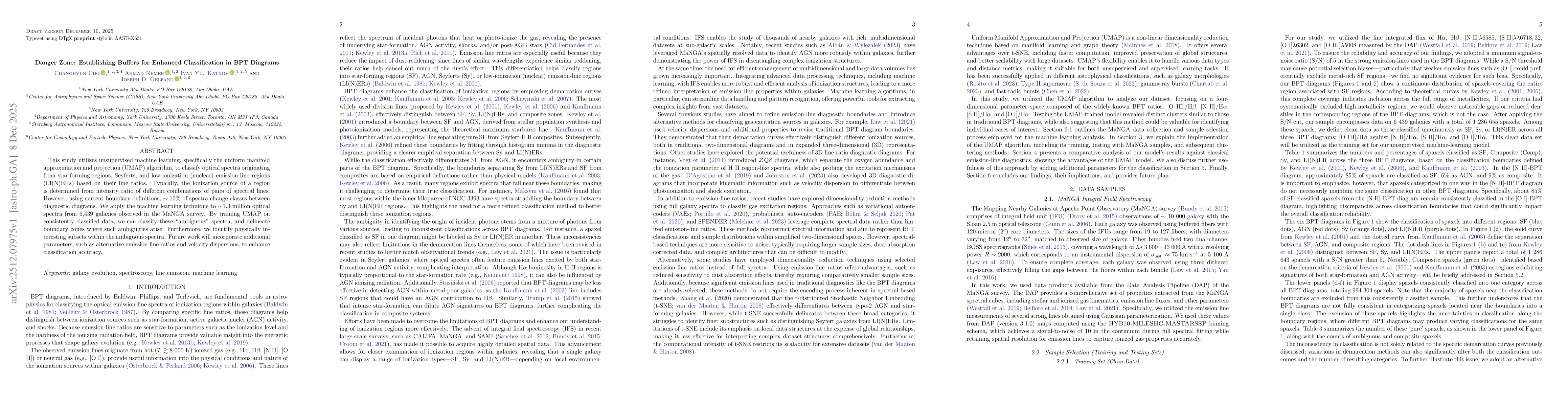 Thumbnail for Danger Zone: Establishing Buffers for Enhanced Classification in BPT Diagrams