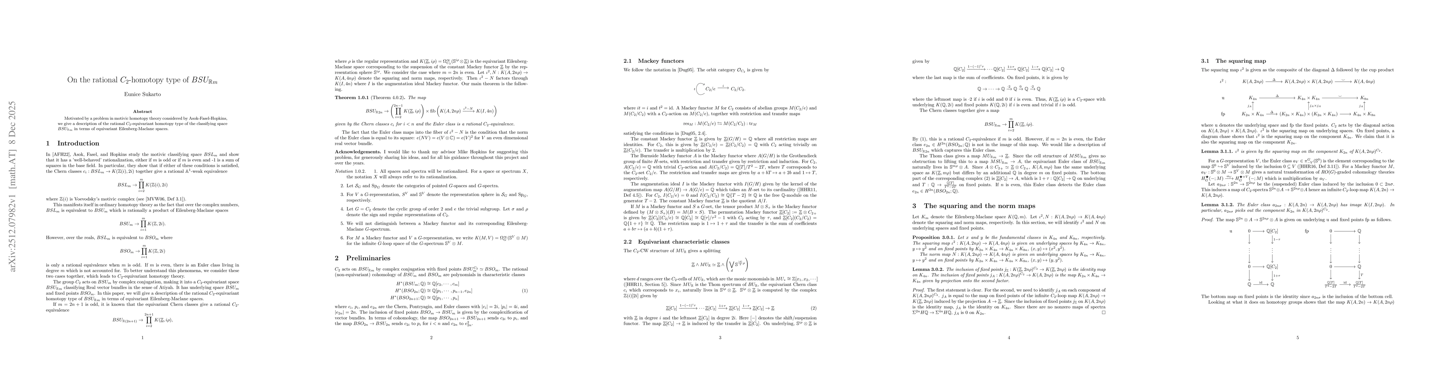 Thumbnail for On the rational $C_2$-homotopy type of ${BSU_{\mathbb{R}}}_m$