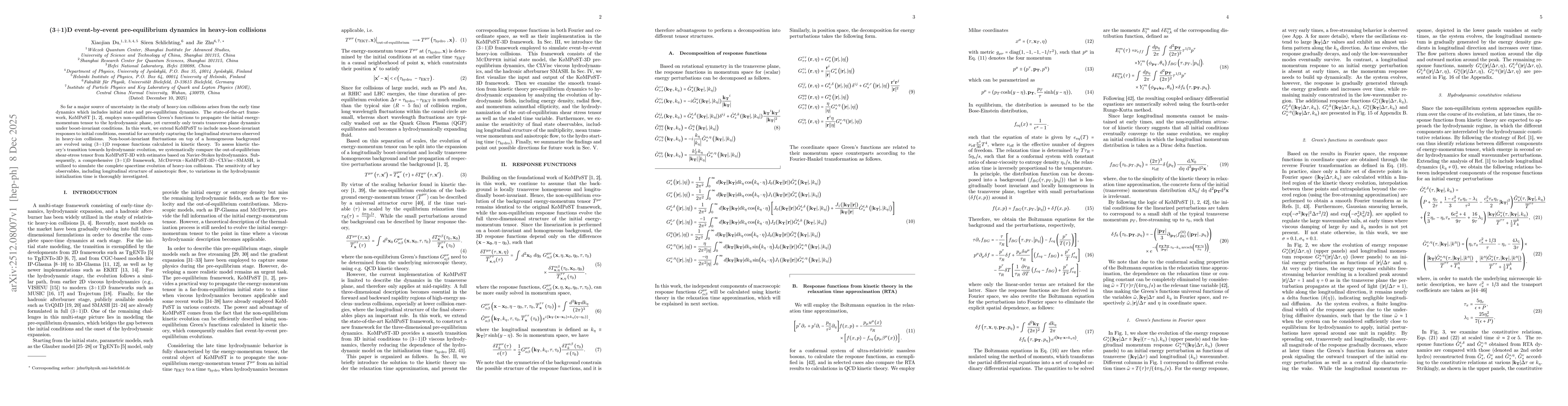 Thumbnail for (3+1)D event-by-event pre-equilibrium dynamics in heavy-ion collisions