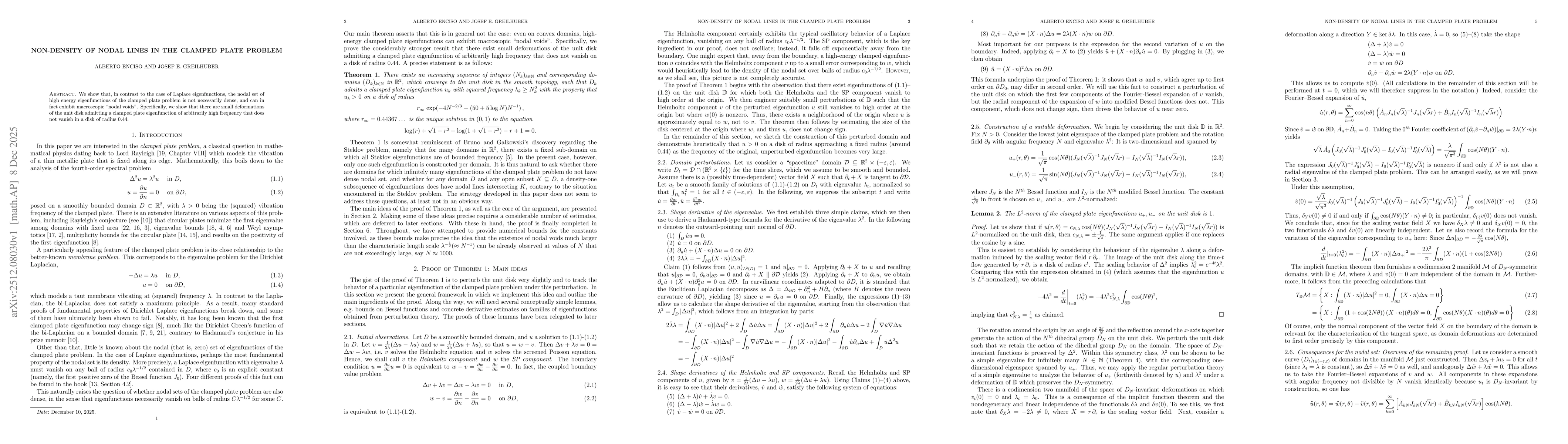 Thumbnail for Non-density of nodal lines in the clamped plate problem