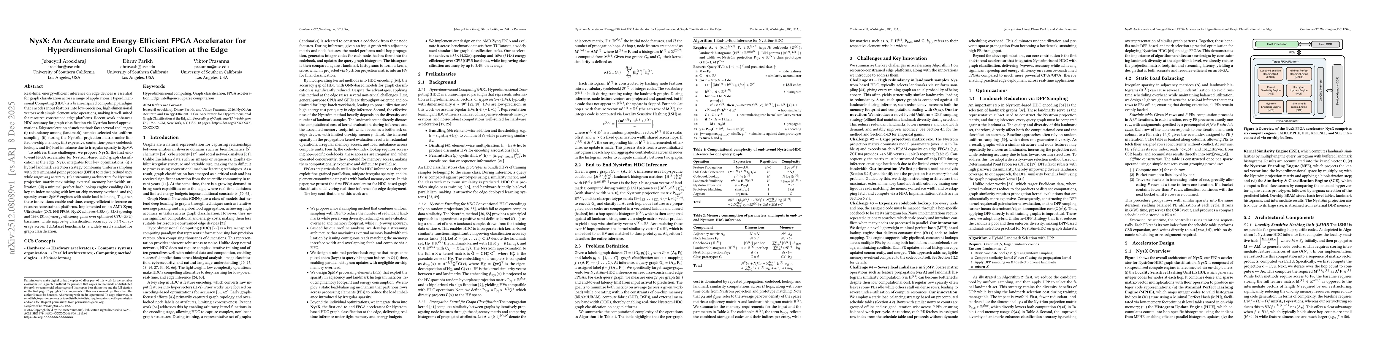 Thumbnail for NysX: An Accurate and Energy-Efficient FPGA Accelerator for Hyperdimensional Graph Classification at the Edge