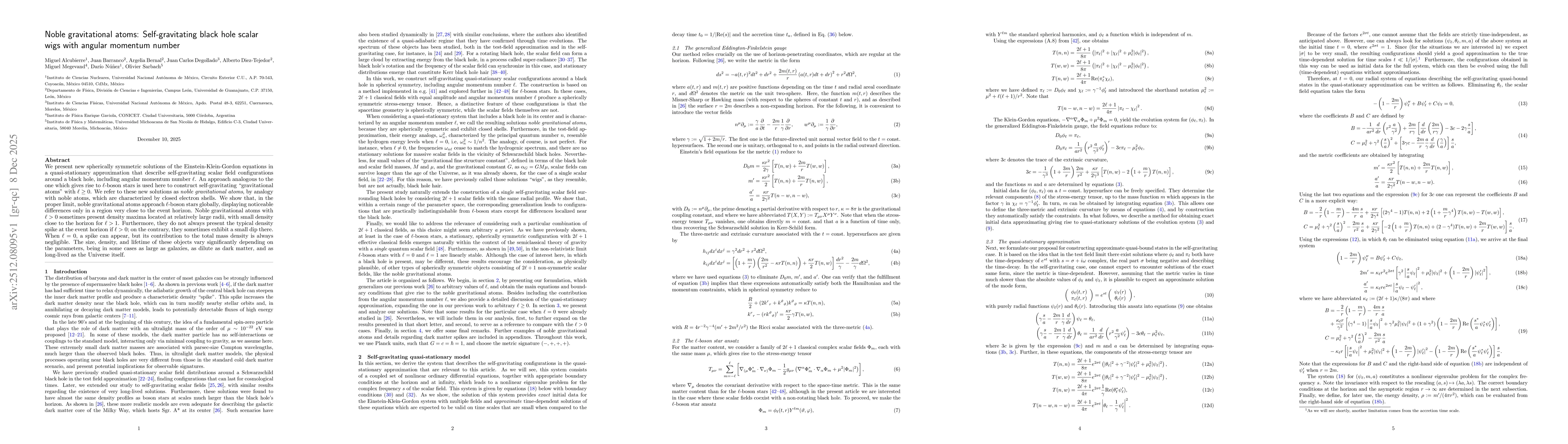 Thumbnail for Noble gravitational atoms: Self-gravitating black hole scalar wigs with angular momentum number