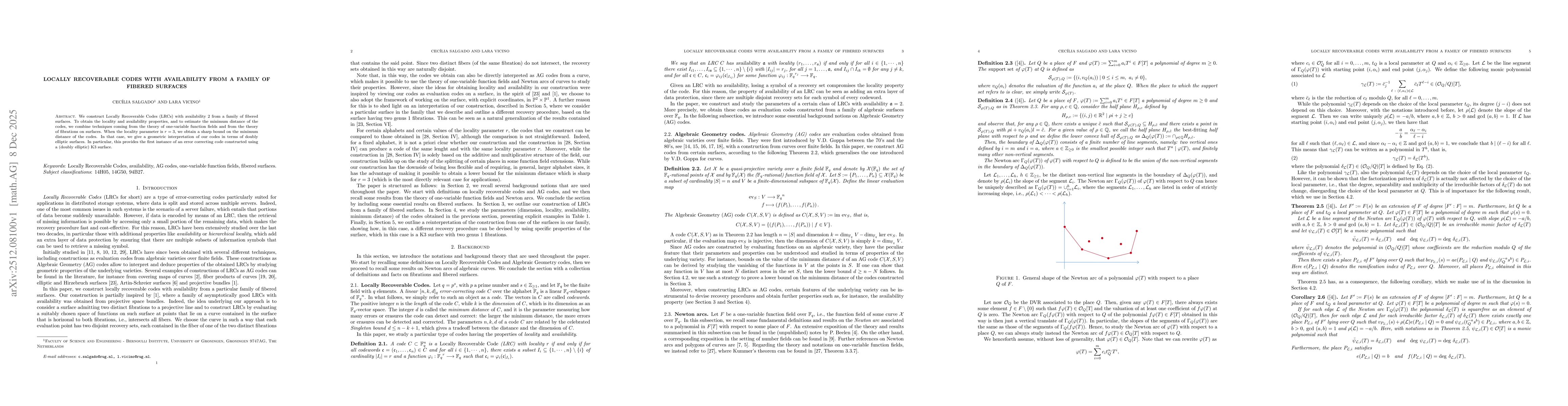 Thumbnail for Locally Recoverable Codes with availability from a family of fibered surfaces