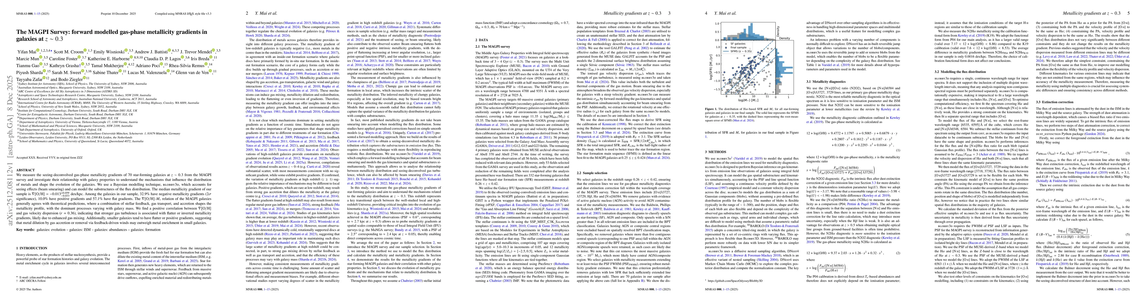 Thumbnail for The MAGPI Survey: forward modelled gas-phase metallicity gradients in galaxies at $z\sim 0.3$