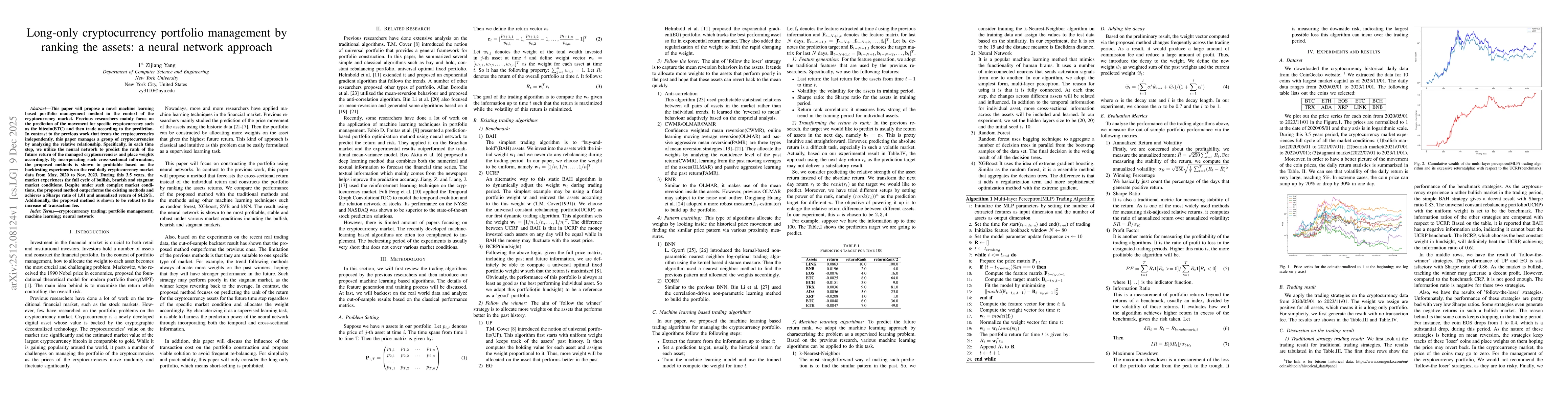 Thumbnail for Long-only cryptocurrency portfolio management by ranking the assets: a neural network approach