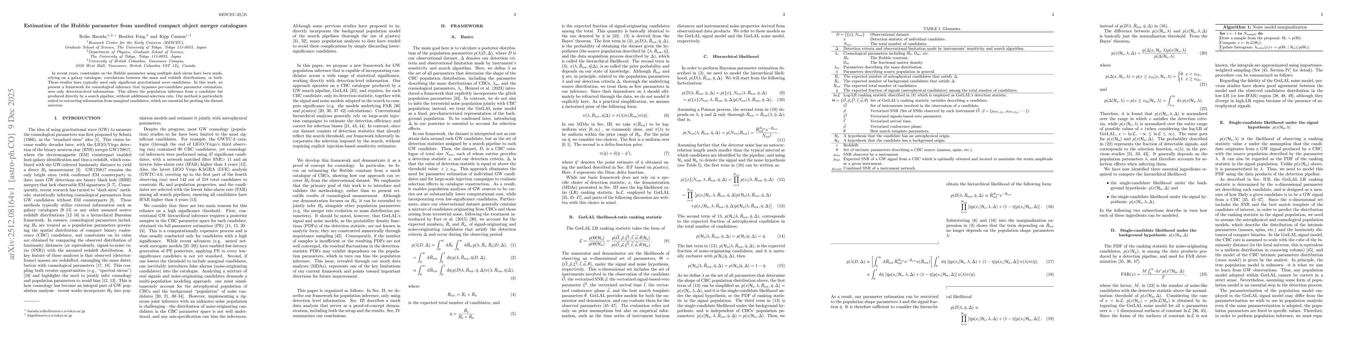 Thumbnail for Estimation of the Hubble parameter from unedited compact object merger catalogues