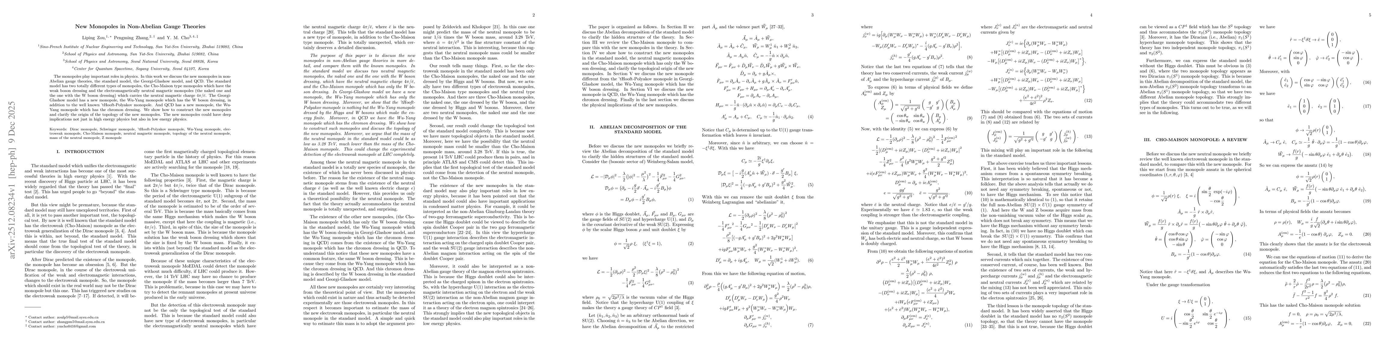 Thumbnail for New Monopoles in Non-Abelian Gauge Theories