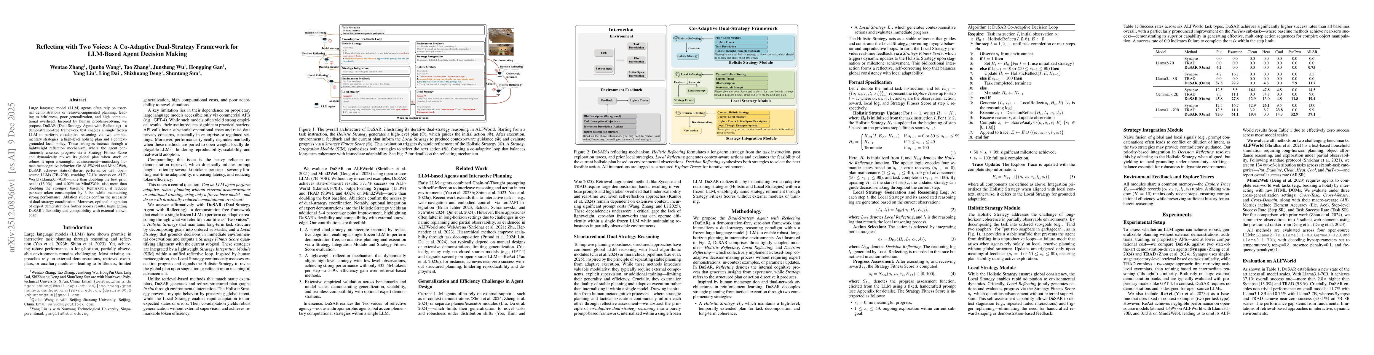 Thumbnail for Reflecting with Two Voices: A Co-Adaptive Dual-Strategy Framework for LLM-Based Agent Decision Making