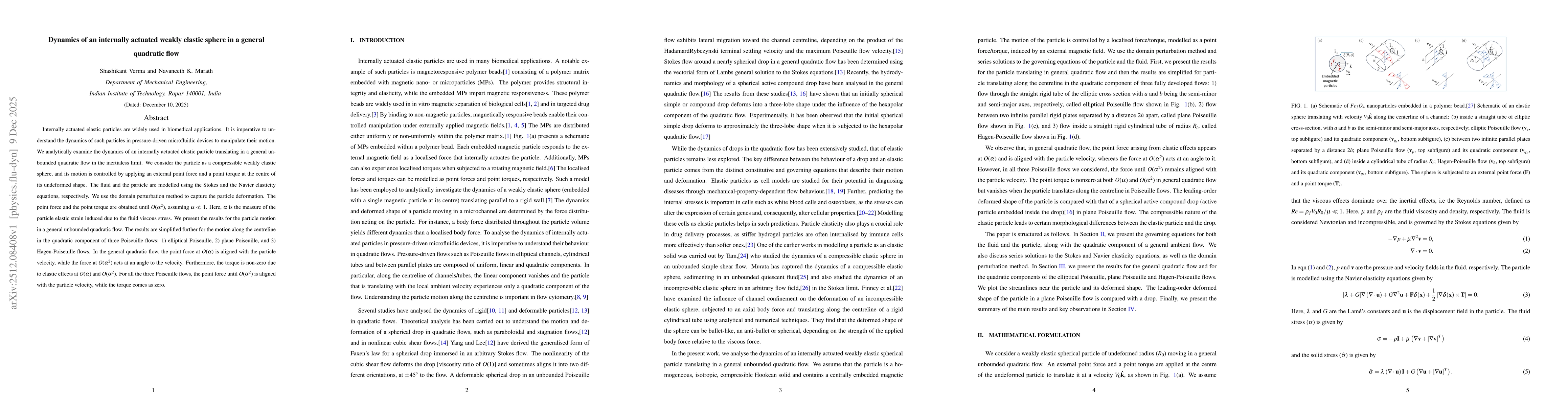 Thumbnail for Dynamics of an internally actuated weakly elastic sphere in a general quadratic flow