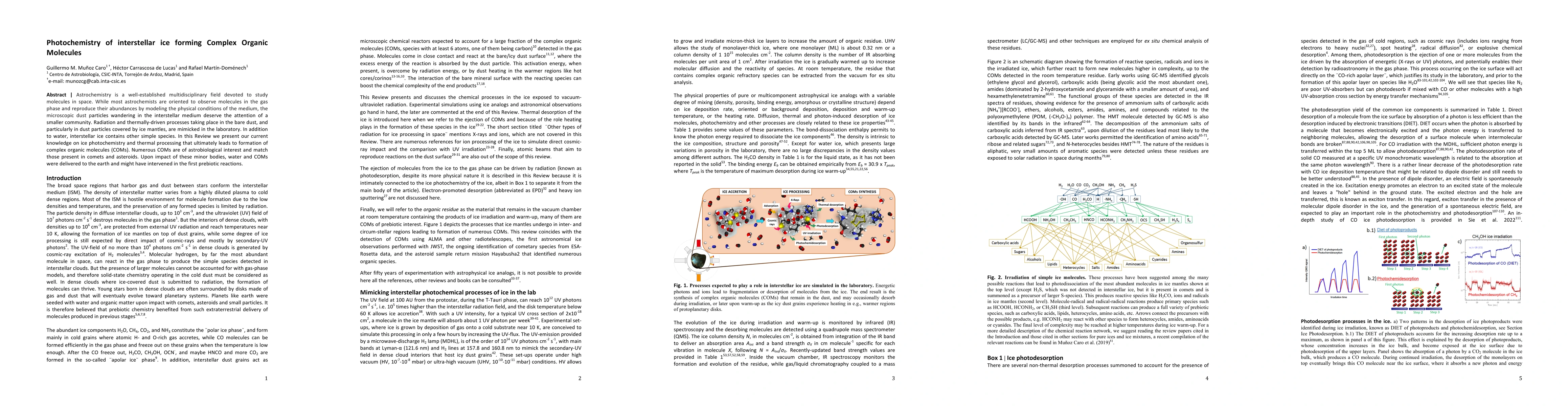Thumbnail for Photochemistry of interstellar ice forming Complex Organic Molecules