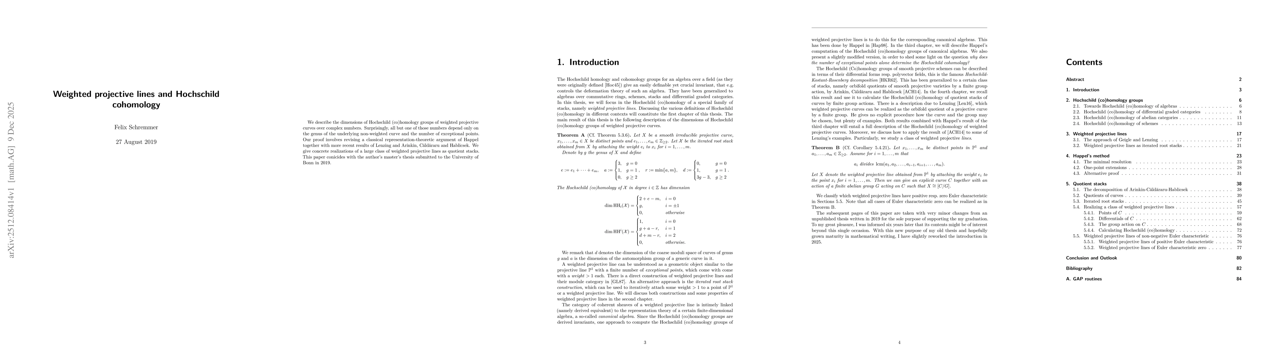 Thumbnail for Weighted projective lines and Hochschild cohomology