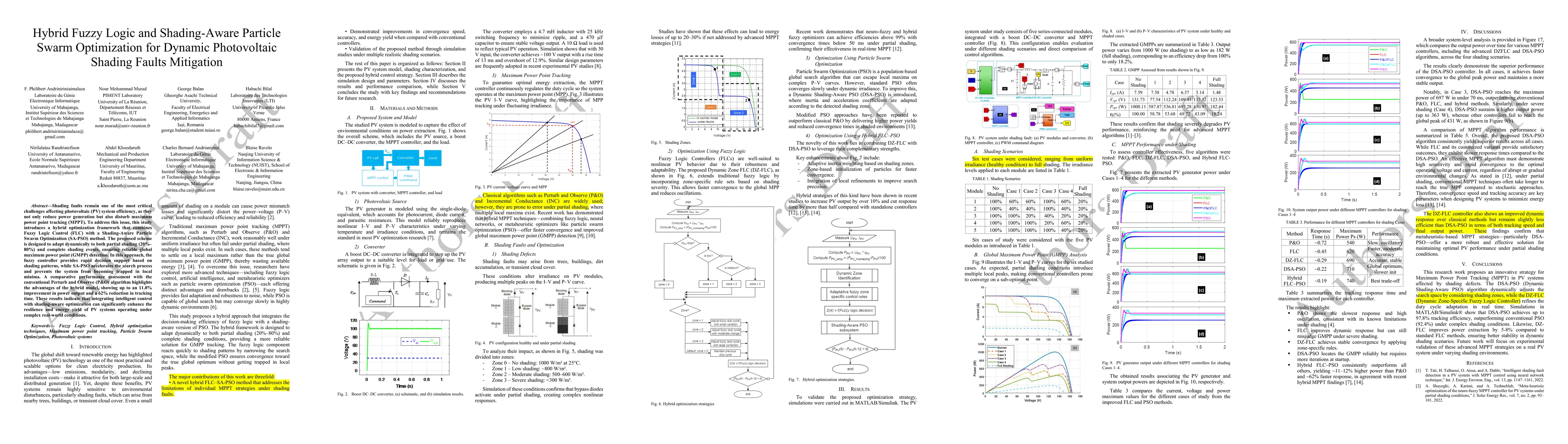 Thumbnail for Hybrid Fuzzy Logic and Shading-Aware Particle Swarm Optimization for Dynamic Photovoltaic Shading Faults Mitigation